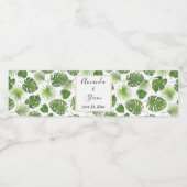 Étiquette Pour Bouteilles D'eau Mariage Motif Feuille élégant Green Tropical (Étiquettes simples)