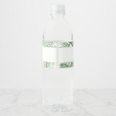 Étiquette Pour Bouteilles D'eau Mariage Motif vert feuille de palme tropicale (Dos)