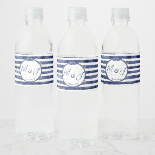 Étiquette Pour Bouteilles D'eau Mariage nautique côtier