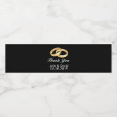 Étiquette Pour Bouteilles D'eau Mariage noir, blanc et Faux Or Cercles Merci (Étiquettes simples)