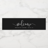 Étiquette Pour Bouteilles D'eau Mariage noir et blanc (Étiquettes simples)