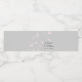 Étiquette Pour Bouteilles D'eau Mariage Pastel Blush rose et gris clair (Étiquettes simples)