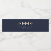 Étiquette Pour Bouteilles D'eau Mariage Phases Lune dorée (Étiquettes simples)