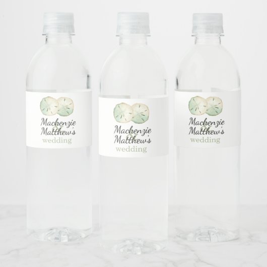 Étiquette Pour Bouteilles D'eau Mariage plage de sable Dollar (Bouteilles)