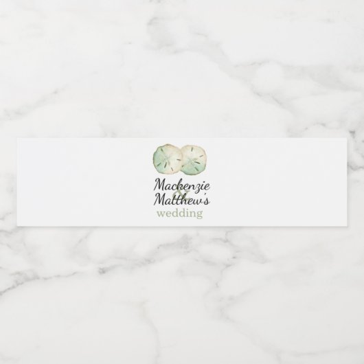 Étiquette Pour Bouteilles D'eau Mariage plage de sable Dollar (Étiquettes simples)