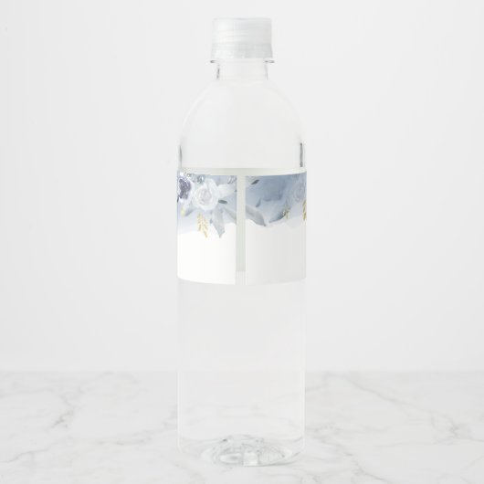 Étiquette Pour Bouteilles D'eau mariage rose bleu (Dos)