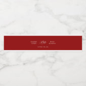 Étiquette Pour Bouteilles D'eau Mariage rouge classique simple et élégant (Étiquettes simples)