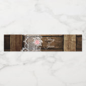 Étiquette Pour Bouteilles D'eau Mariage rustique en bois et dentelle (Étiquettes simples)