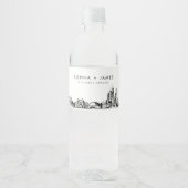 Étiquette Pour Bouteilles D'eau Mariage Skyline de Chicago (Devant)