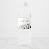 Étiquette Pour Bouteilles D'eau Mariage Skyline Las Vegas (Devant)