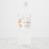 Étiquette Pour Bouteilles D'eau Mariage Terracotta Bohème Audacieux Éclatant (Devant)
