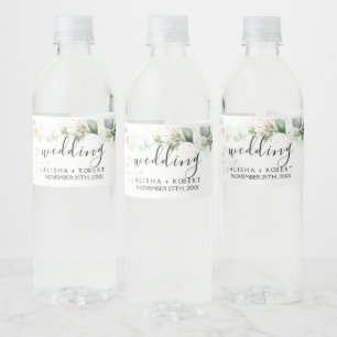 Étiquette Pour Bouteilles D'eau Mariage vert forestier