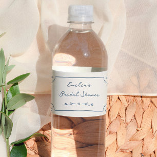 Étiquette Pour Bouteilles D'eau Mariage Vintage Fleurs Dessinées à la Main