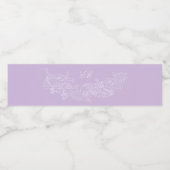 Étiquette Pour Bouteilles D'eau Mariage Violet Victorien Monogramme (Étiquettes simples)