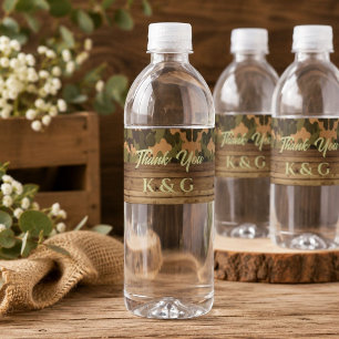 Étiquette Pour Bouteilles D'eau Mariage western country chasse Camo bois rustique