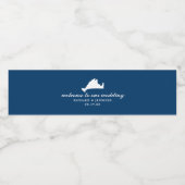 Étiquette Pour Bouteilles D'eau Marine Blue Marthas Vineyard Carte Mariage (Étiquettes simples)