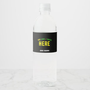 ÉTIQUETTE POUR BOUTEILLES D'EAU MARQUE VERIFIEE NOIRE PERSONNALISABLE MODERNE ET C