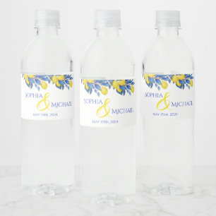 Étiquette Pour Bouteilles D'eau Méditerranéen-Citrons-Mariage-