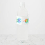 Étiquette Pour Bouteilles D'eau Méduse arc-en-ciel (Dos)