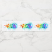 Étiquette Pour Bouteilles D'eau Méduse arc-en-ciel (Étiquettes simples)