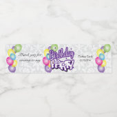 Étiquette Pour Bouteilles D'eau Merci Anniversaire - Violet (Étiquettes simples)