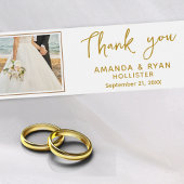 Étiquette Pour Bouteilles D'eau Merci de mariage élégant photo Script