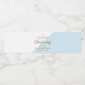 Étiquette Pour Bouteilles D'eau Merci moderne de Bleu doré (Étiquettes simples)