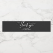 Étiquette Pour Bouteilles D'eau Merci noir de classe moderne (Étiquettes simples)