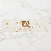 Étiquette Pour Bouteilles D'eau Merci, Thanksgiving (Étiquettes simples)