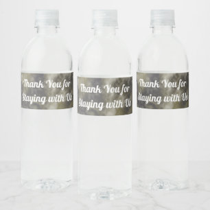 Étiquette Pour Bouteilles D'eau Mercis d'invité marbrés par bleu élégant d'or
