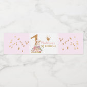 Étiquette Pour Bouteilles D'eau Mignonne Swan Princesse 1er anniversaire (Étiquettes simples)