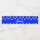 Étiquette Pour Bouteilles D'eau Mignons lapins gris sur bleu (Étiquettes simples)