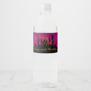 Étiquette Pour Bouteilles D'eau Mille et une nuits magenta et magnifiques