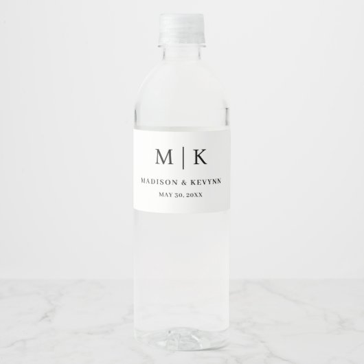 Étiquette Pour Bouteilles D'eau Minimal et chic | MARIAGE (Devant)