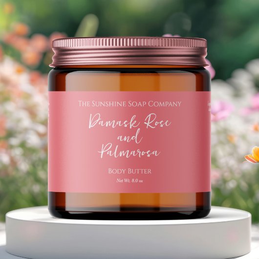 Étiquette Pour Bouteilles D'eau Minimalist Pink Waterproof Cosmetics Jar Label