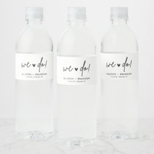 Étiquette Pour Bouteilles D'eau Minimaliste moderne Nous faisons Mariage