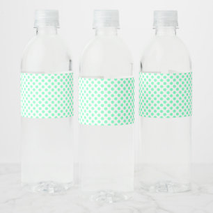 Étiquette Pour Bouteilles D'eau Mint Green Polka Point Motif Love Ball Imprimer Cu
