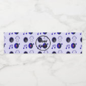 Étiquette Pour Bouteilles D'eau Modèle commercial de musique bleue (Étiquettes simples)