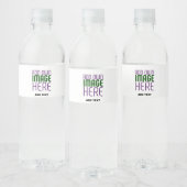 ÉTIQUETTE POUR BOUTEILLES D'EAU MODELE DE TEXTE D'IMAGE BLANC SIMPLE ÉDITABLE MODE (Bouteilles)
