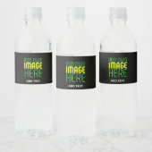 ÉTIQUETTE POUR BOUTEILLES D'EAU MODELE DE TEXTE D'IMAGE NOIRE SIMPLE ÉDITABLE MODE (Bouteilles)