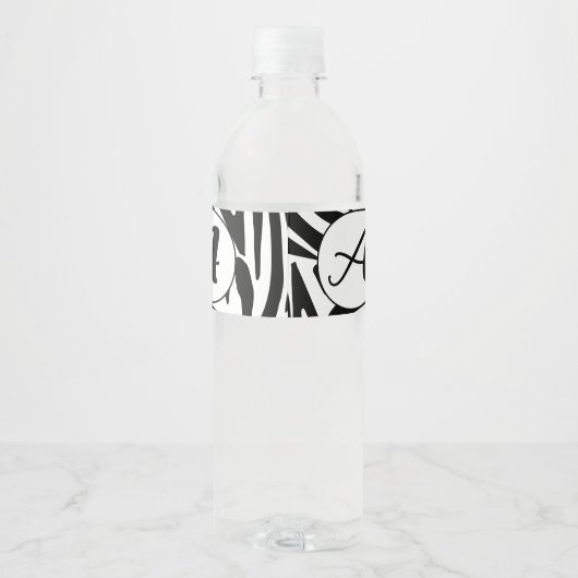 Étiquette Pour Bouteilles D'eau Modèle Zebra (Dos)