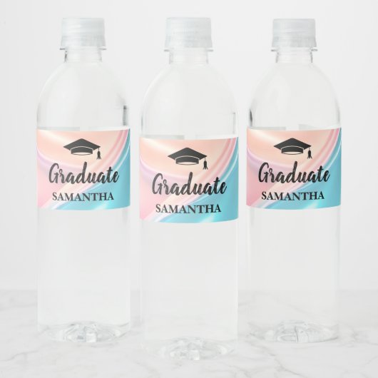 Étiquette Pour Bouteilles D'eau Modern  Graduation  (Bouteilles)