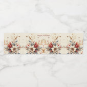 Étiquette Pour Bouteilles D'eau Modern Holiday Flowers (Étiquettes simples)