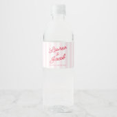 Étiquette Pour Bouteilles D'eau Modern Minimal Minimalist Red Pink Stripes Wedding (Devant)