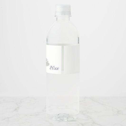 Étiquette Pour Bouteilles D'eau Moderne, Argent, Customisé (Dos)