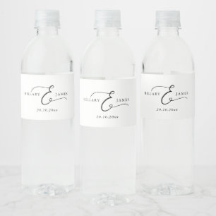 Étiquette Pour Bouteilles D'eau Moderne minimaliste Mariage intemporel