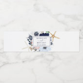 Étiquette Pour Bouteilles D'eau Moderne Nautical | Mariage Floral (Étiquettes simples)