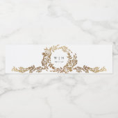 Étiquette Pour Bouteilles D'eau Monogram Crest classique Mariage élégant (Étiquettes simples)