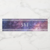 Étiquette Pour Bouteilles D'eau Monogramme de galaxie de l'univers spatial (Étiquettes simples)