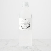 Étiquette Pour Bouteilles D'eau monogramme élégant bar moderne mariage (Devant)